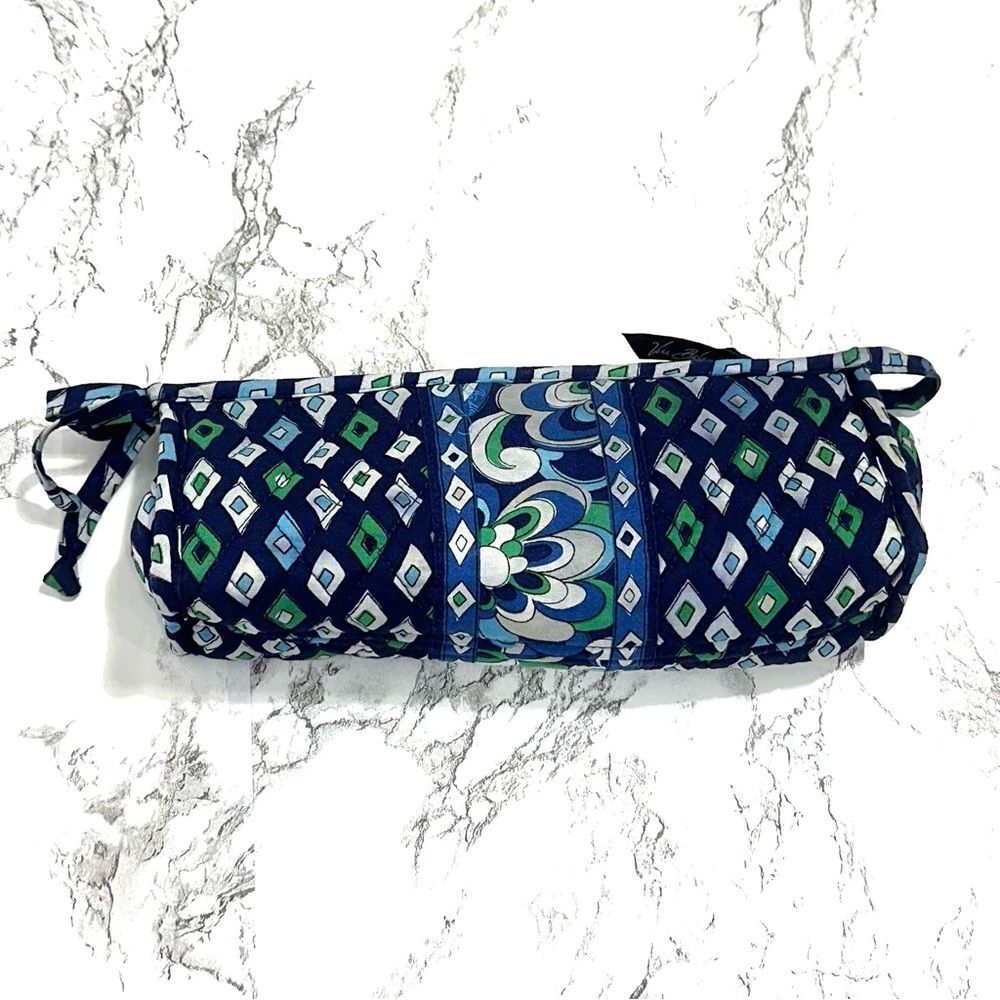 Vera Bradley Mediterranean Blue Mosaic Bow Cosmetic Case Bag